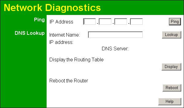 Data - Network Diagnostics Screen Ping Figure 68: Network Diagnostics Screen IP Address Ping Button Enter the IP address you wish to ping.