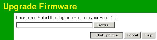 Figure 72: Router Upgrade Screen To perform the Firmware Upgrade: 1. Click the Browse button and navigate to the location of the upgrade file. 2. Select the upgrade file.