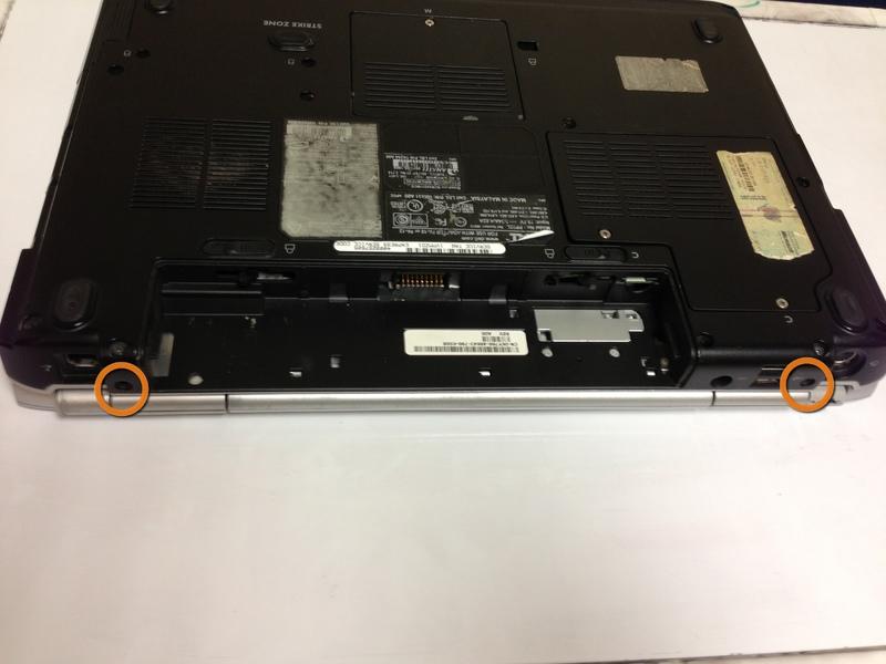 the bottom of the laptop that attach the lid assembly