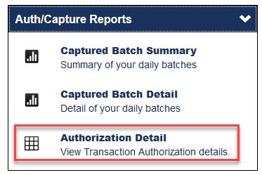 b. Under the heading Settlement Reports: i. Daily Deposit Detail c. Under the heading Other Reports: i. Card Number History ii. Chargeback Detail iii.