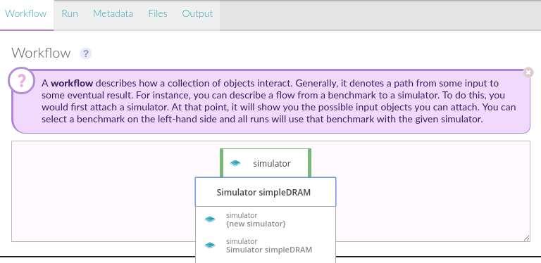 Add simulator to workflow Use the simulator that you just created