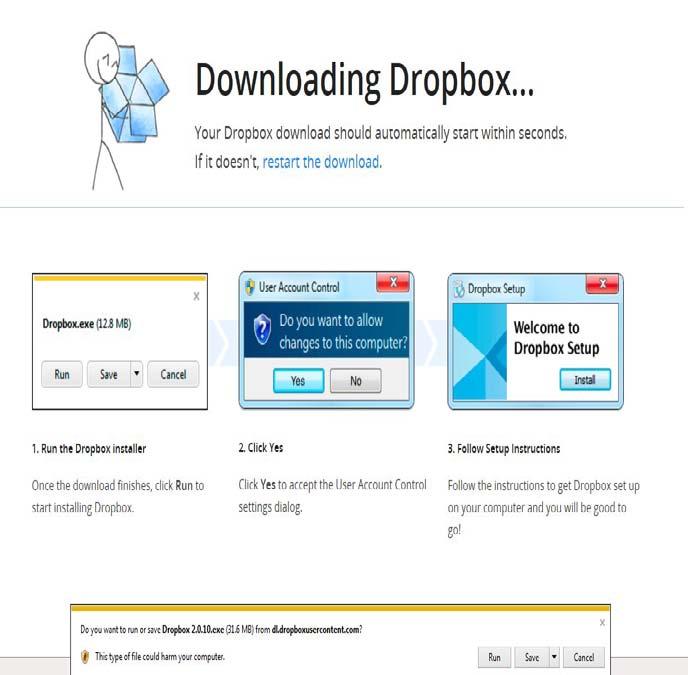 Download Dropbox Files sync to computer when online