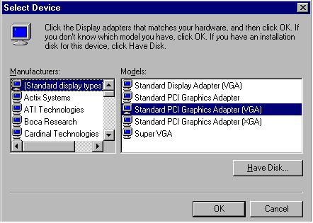 3. a. Press the "Have Disk" button. 4.