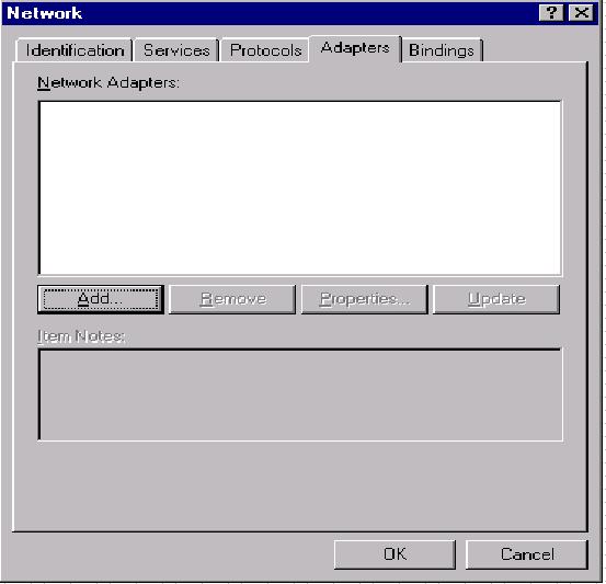 7.2.3 Installation for Windows NT 1. a. Select "Start", "Settings", "Control Panel" b.
