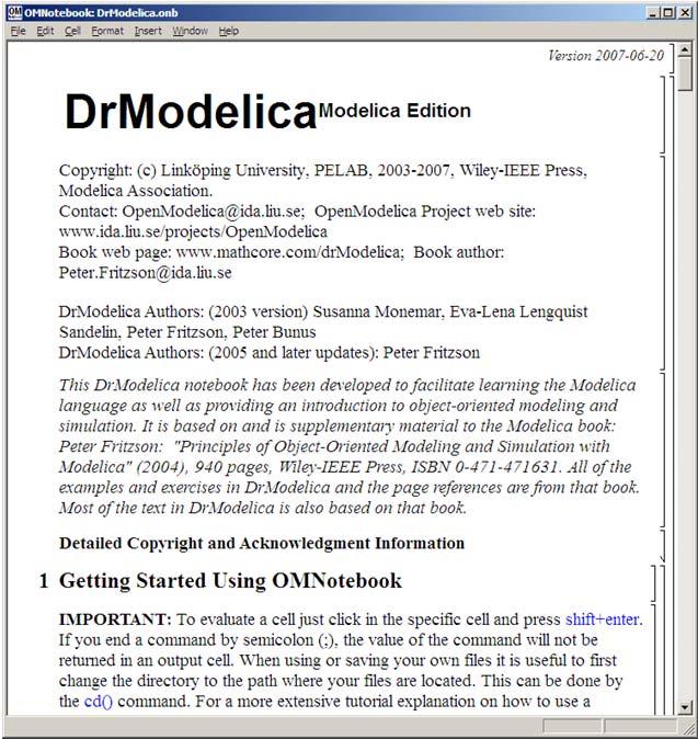 Modelica Language Basic environment
