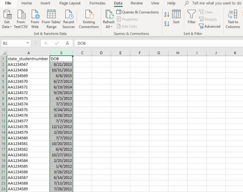 Text to Columns Text to columns is a feature within excel that can split a column the way you would like to see it.