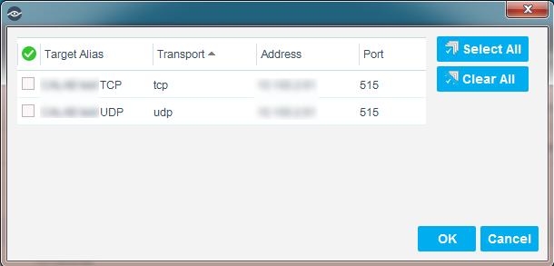This option sends an update message to a subset of Splunk Enterprise server targets defined in the Forescout platform. Then select one or more addresses and select OK. 8.