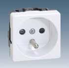 27472-62 -65-67 Schuko socket-outlet, with lateral earth contact, child protection and screw terminal connection.