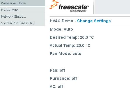 Click hvac demo, then choose hvac status Press SW1 or SW2 to see