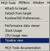 In the MQX tools menu select Timeline view.