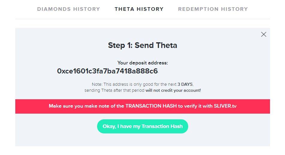tv account and click the Theta Token icon in the upper right corner, then click Deposit Theta.
