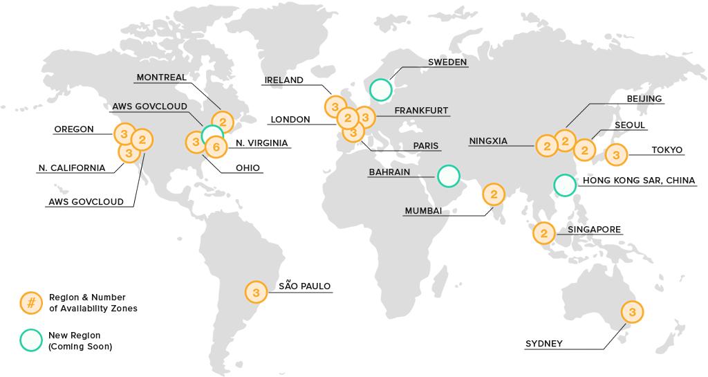 AWS Global Infrastructure 18 Regions 55