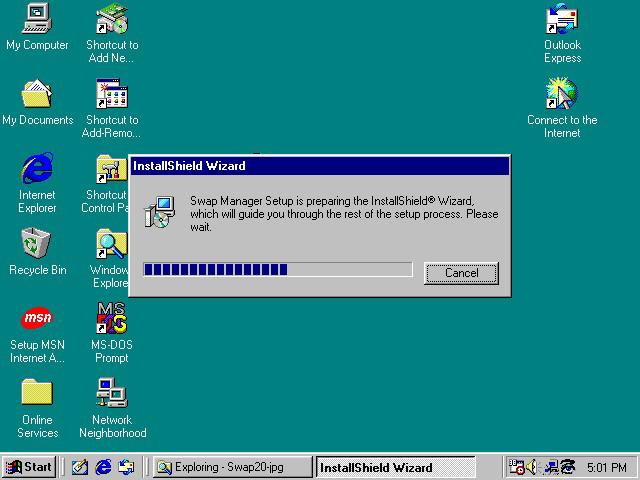 Swap manager software installation (Windows 98/Me) 1. Insert the Swap- Manager version 2.