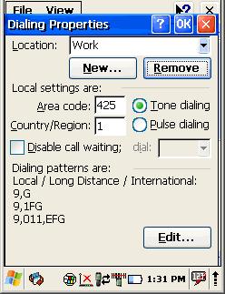3.6. DIALING Edit dialling properties to connect device to