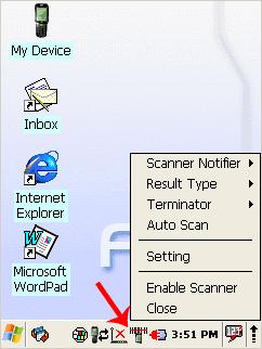 3.18. SCANNER CONFIGURE To change the Scanner Settings and bar code types, complete as follows: Go