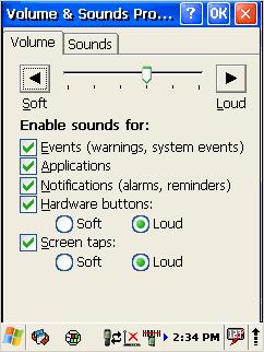 3.22. VOLUME & SOUNDS Select Start > Settings > Control