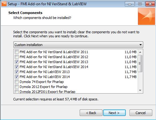 Figure 4 Fourth installer dialog, select the version to install depending on your VeriStand