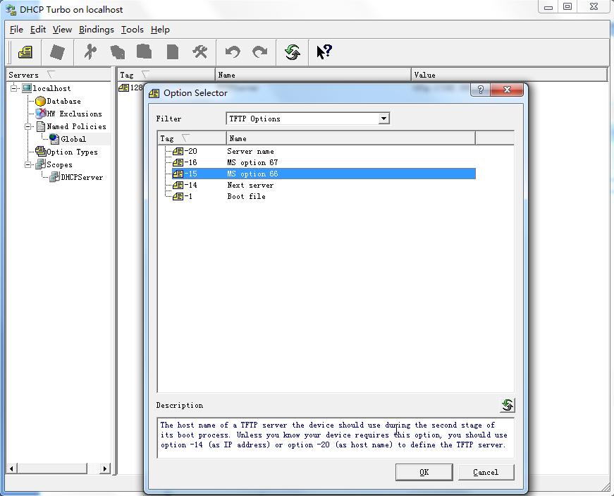 Auto Provisioning Guide for Yealink Teams IP Phones 2. Select TFTP Options from the pull-down list of Filter. 3.