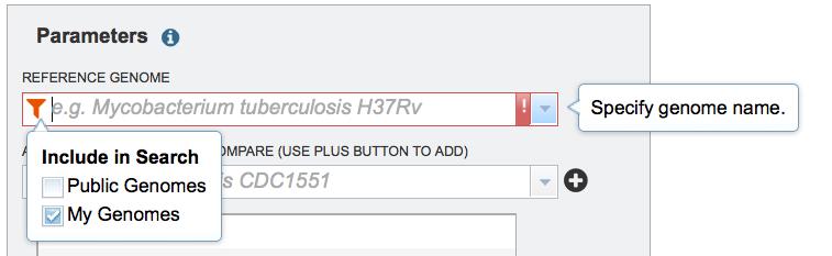 Deselect Public Genomes by clicking on the checkbox. 5.