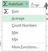 Using Formulas in Microsoft Excel 1. Select the cell to the right or at the bottom of a set of numbers: 2.