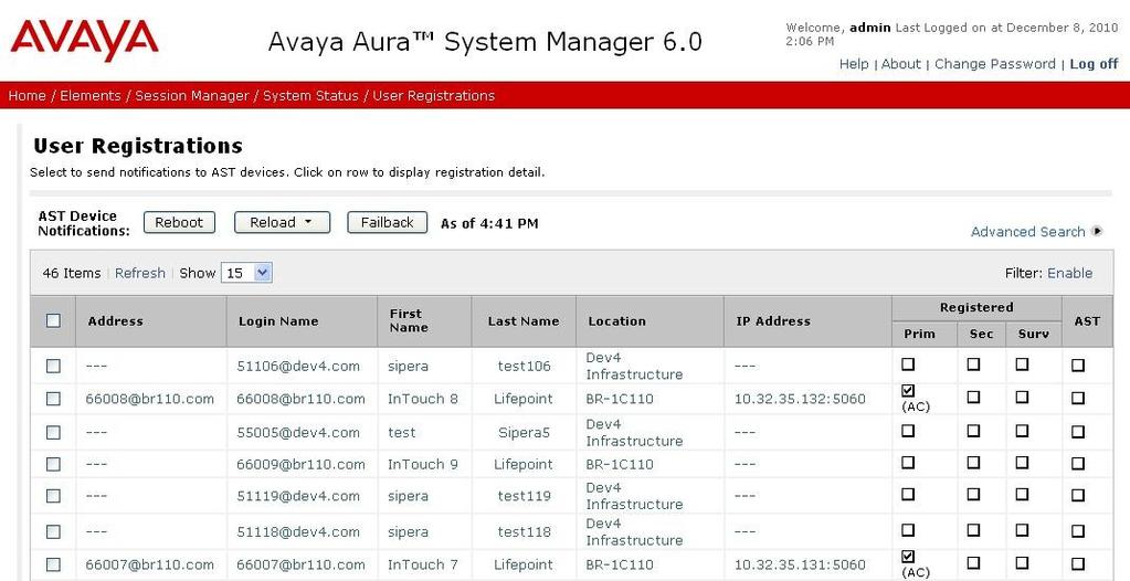 8. Verification Steps This section provides the tests that can be performed to verify proper configuration of Avaya Aura Session Manager, Avaya Aura Communication Manager, and Exceptional Innovation