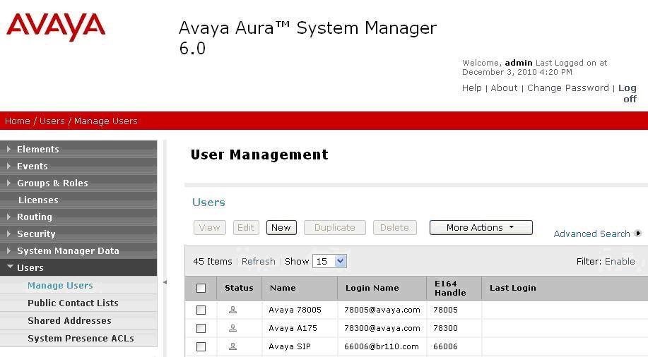 4.2. Administer Users In the subsequent screen, select Users > Manage Users