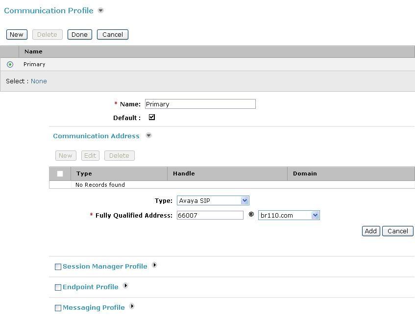 4.2.3. User Communication Profile Scroll down to the Communication Profile sub-section. Under Communication Address, click New to add a new address.
