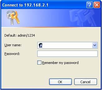 Input the IP address of router in the address bar and the following message should appear: 2.