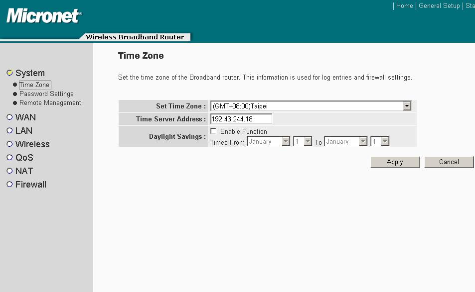 name of time server. If users want to enable daylight savings setting, please check Enable Function box, and set the duration of daylight setting. 4.