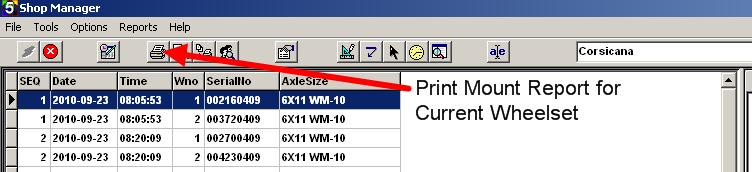 5 Print Mount Report for Current Wheelset Print Mount Report for Current