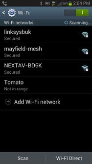 4. The word Connected will appear under the SSID name of which is an indication