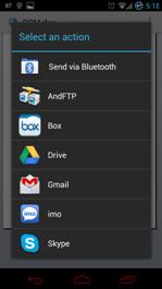 Send. Once the Send button is clicked, a list of installed app will appear on your screen.