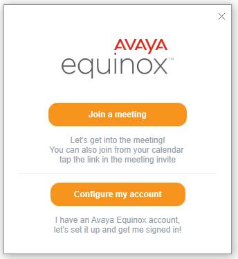 Configure Equinox Settings Automatically 3. Click Configure my account.
