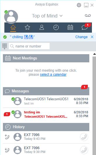 View the Call History.