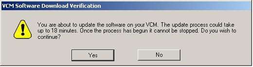 while the NGS+ software is being downloaded to the VCM.