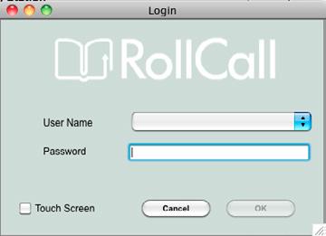 You ll need to give the Director user a password. See the chapter on Configuring Roll Call for Check In/Out. From this log in screen, choose the user and enter password.