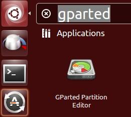 Step 4) Start the application Gparted Type your password
