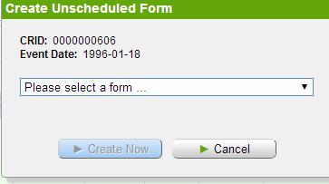In Recipient Forms: Recipient Forms Search for a Recipient Form Create an Unscheduled Form Form Status Review Form Change History Error Report Create or Edit Lost to Follow-up Under the Recipient Tab
