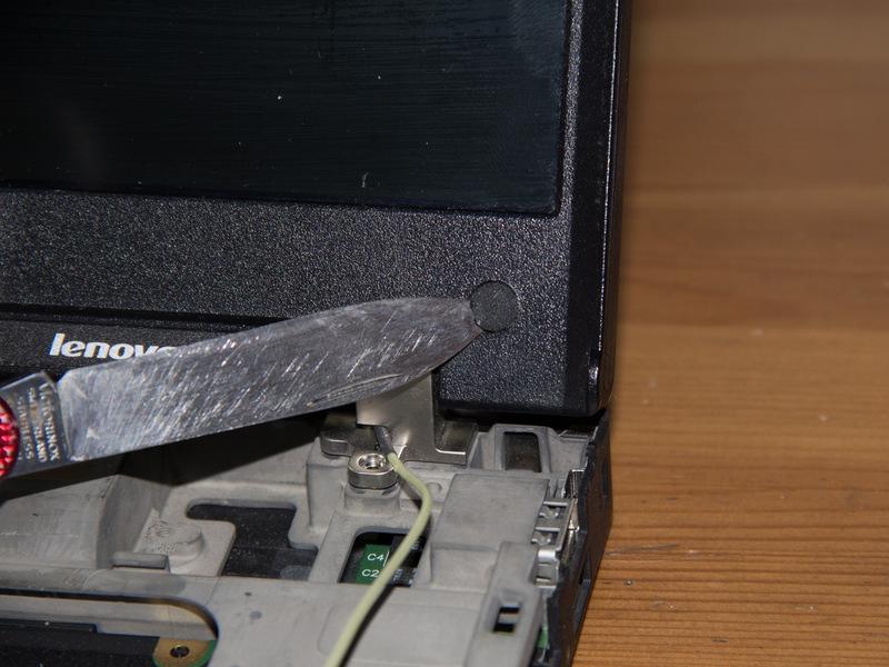 Be very careful with your prying tool/knife to not over insert and scratch the LCD panel.