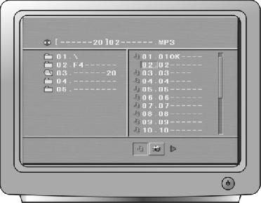 The slider will move down automatically with the sequence playback track. Contents Zone: Indicating the contents of the disc. Indicating that the current playback file is MP3 format.