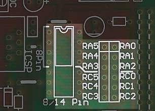 There are eight sections on the board which are essential for many designs, processor sockets, oscillator, RS232 circuitry, ICD/ICSP connector, reset, power supply, stack