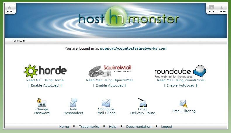 On your introductory screen into webmail, you will notice several features available to you.