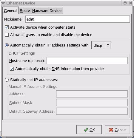 1 Click the Red Hat button (located on the bottom left corner), select System Setting and click Network. Figure 108 Red Hat 9.