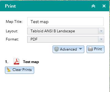 3. Once a paper size is selected, the Map Title entry appear and can then be edited.