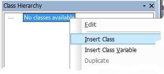 1.8 Insert the Class/Class Hierarchy New Dialog box will be appear On the Class Hierarchy Right-Click and Choose Insert