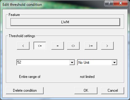 From the Select Single Feature box s Double-Click on Land & Water Mask (LWM) assign the threshold <= 52 Click > OK to apply your settings