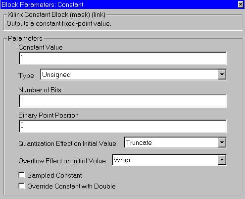 Blockset Elements The Constant block may be configured via its parameterization GUI.