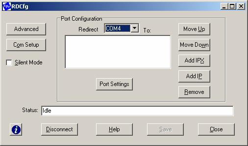 Redirector Configuration Window 8.