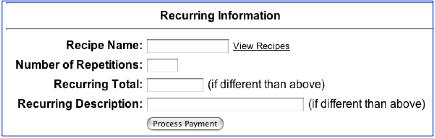 The Transaction Payment Information section allows a merchant to enter either credit card information or checking account information (See Figure 4.8).