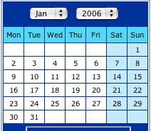 Scroll to the correct month and year and then click on the appropriate day of the month and the "Date"